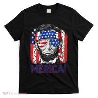 Abraham Lincoln 4th Of July Merica American Flag T-Shirt thumb 0