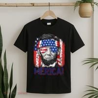 Abraham Lincoln 4th Of July Merica American Flag T-Shirt thumb 2