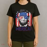 Abraham Lincoln 4th Of July Merica American Flag T-Shirt thumb 4