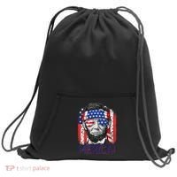 Abraham Lincoln 4th Of July Merica American Flag Sweatshirt Cinch Pack Bag thumb 0