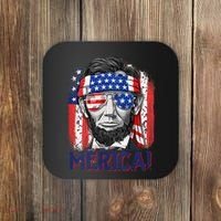 Abraham Lincoln 4th Of July Merica American Flag Coaster thumb 0