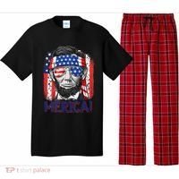 Abraham Lincoln 4th Of July Merica American Flag Pajama Set thumb 0