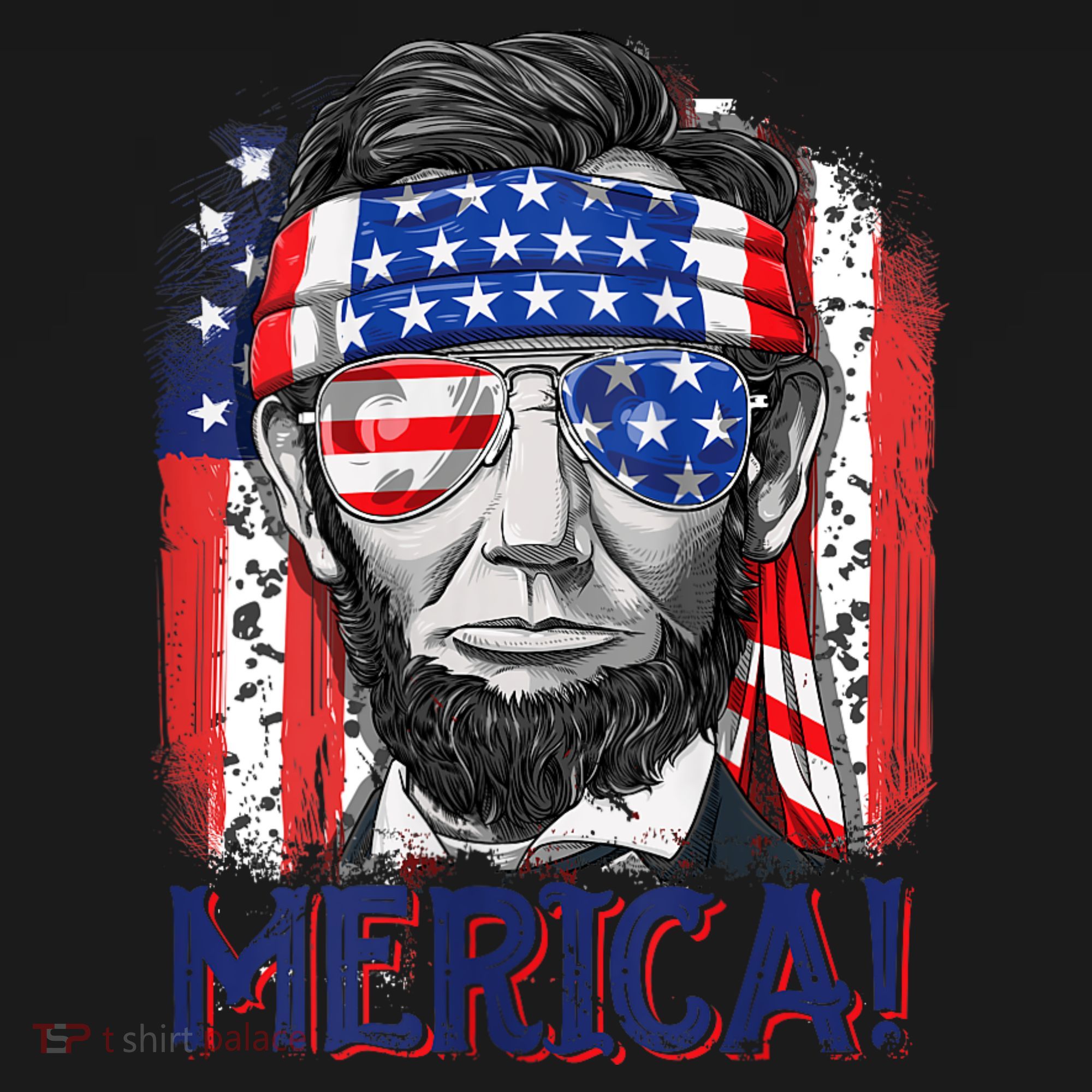 Abraham Lincoln 4th Of July Merica American Flag Ornament