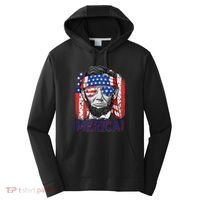 Abraham Lincoln 4th Of July Merica American Flag Performance Fleece Hoodie thumb 0