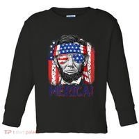 Abraham Lincoln 4th Of July Merica American Flag Toddler Long Sleeve Shirt thumb 0