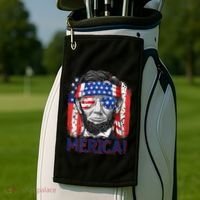 Abraham Lincoln 4th Of July Merica American Flag Golf Towel thumb 2