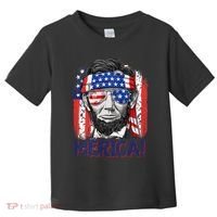 Abraham Lincoln 4th Of July Merica American Flag Toddler T-Shirt thumb 0