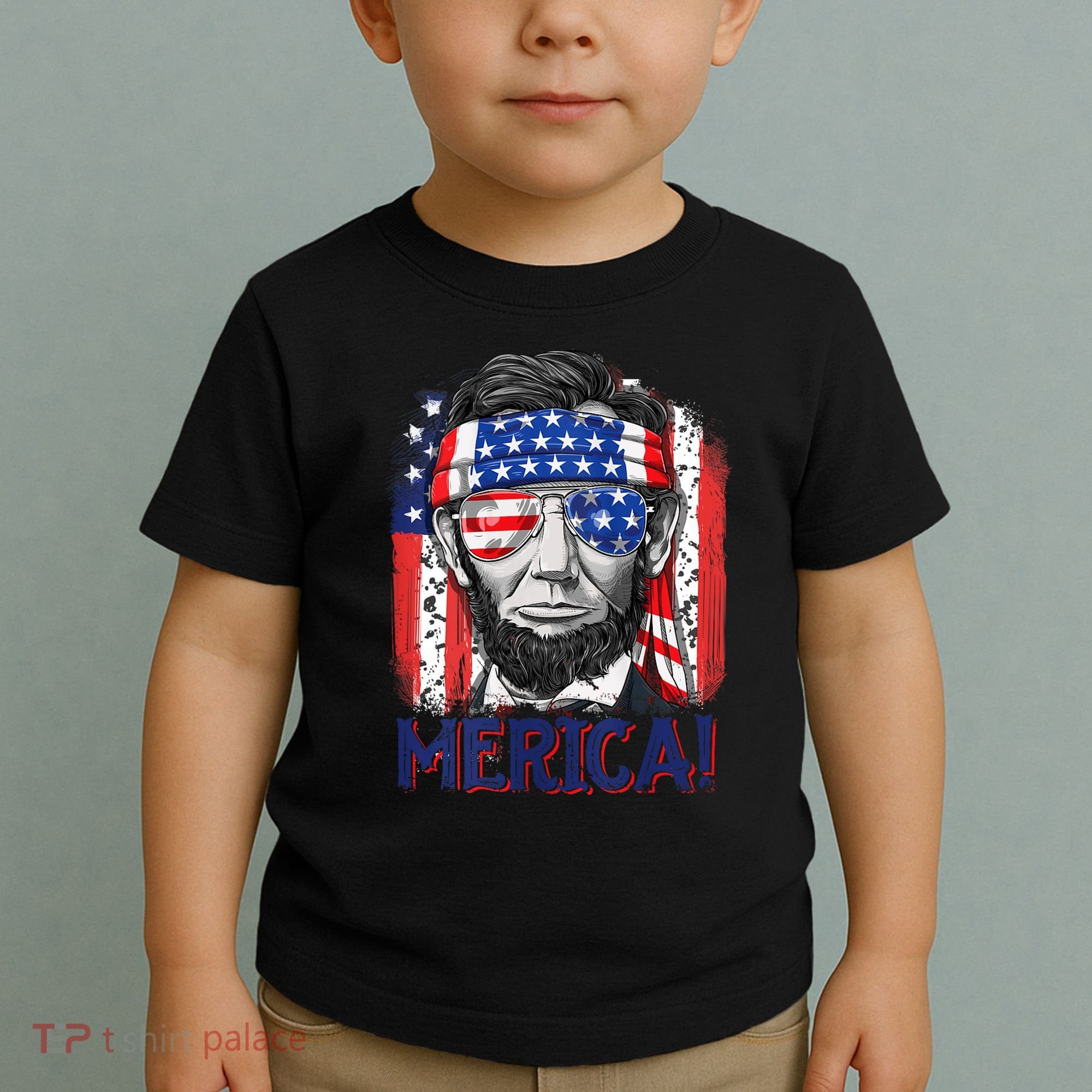 Abraham Lincoln 4th Of July Merica American Flag Toddler T-Shirt