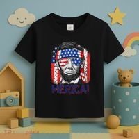 Abraham Lincoln 4th Of July Merica American Flag Toddler T-Shirt thumb 3