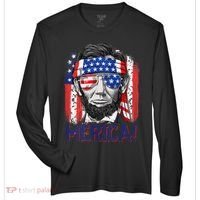 Abraham Lincoln 4th Of July Merica American Flag Zone Performance Long-Sleeve T-Shirt thumb 0