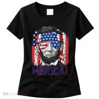 Abraham Lincoln 4th Of July Merica American Flag Women's T-Shirt thumb 0