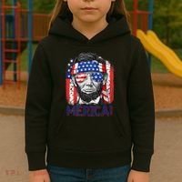 Abraham Lincoln 4th Of July Merica American Flag Kids Hoodie thumb 3