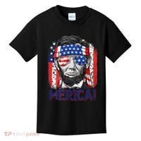 Abraham Lincoln 4th Of July Merica American Flag Kids T-Shirt thumb 0
