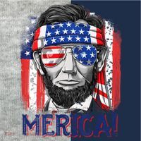 Abraham Lincoln 4th Of July Merica American Flag Kids Colorblock Raglan Jersey thumb 2