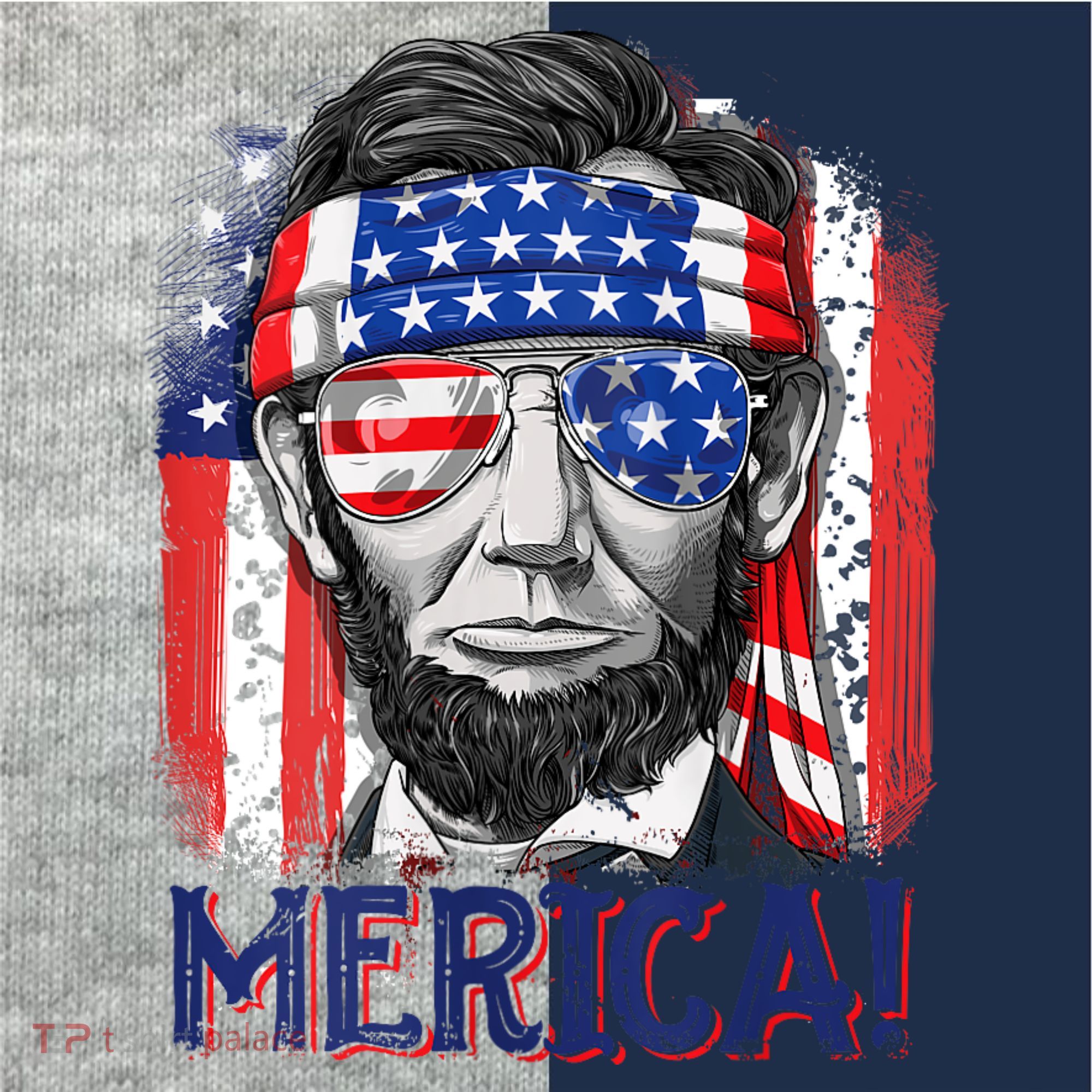 Abraham Lincoln 4th Of July Merica American Flag Kids Colorblock Raglan Jersey