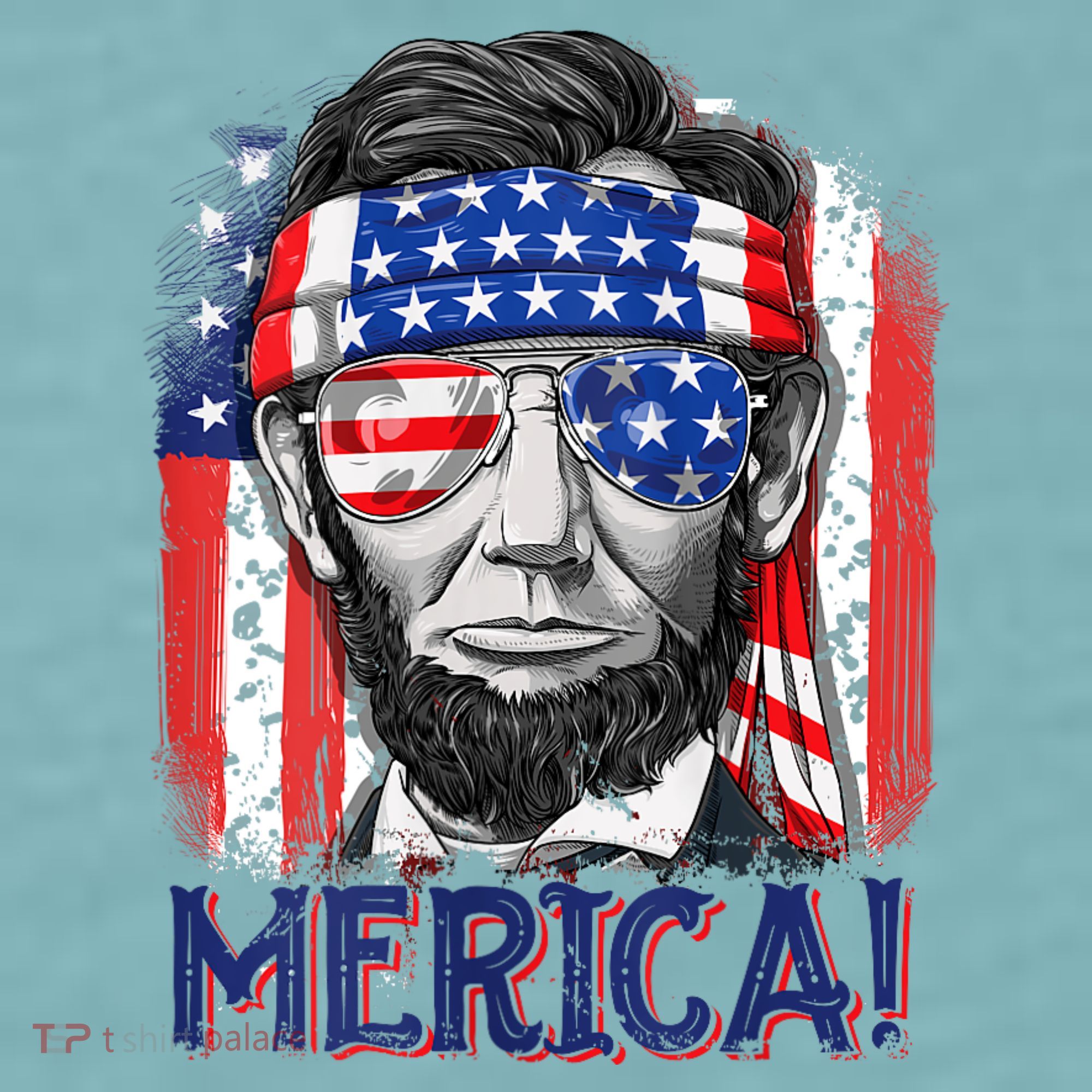 Abraham Lincoln 4th Of July Merica American Flag Sueded Cloud Jersey T-Shirt