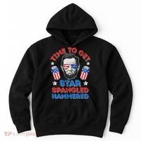 Abe Lincoln 4th Of July Time To Get Star Spangled Hammered Hoodie thumb 0