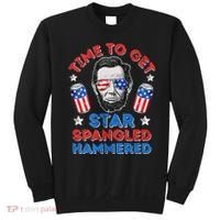 Abe Lincoln 4th Of July Time To Get Star Spangled Hammered Sweatshirt thumb 0