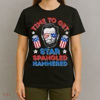 Abe Lincoln 4th Of July Time To Get Star Spangled Hammered T-Shirt thumb 4