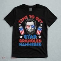 Abe Lincoln 4th Of July Time To Get Star Spangled Hammered T-Shirt thumb 5