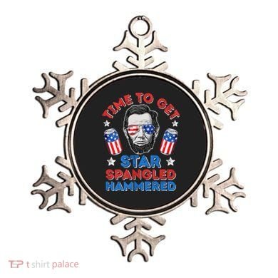 Abe Lincoln 4th Of July Time To Get Star Spangled Hammered Ornament