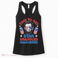 Abe Lincoln 4th Of July Time To Get Star Spangled Hammered Women's Tank Top thumb 0