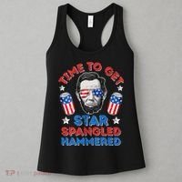 Abe Lincoln 4th Of July Time To Get Star Spangled Hammered Women's Tank Top thumb 3