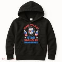 Abe Lincoln 4th Of July Time To Get Star Spangled Hammered Kids Hoodie thumb 0