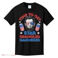 Abe Lincoln 4th Of July Time To Get Star Spangled Hammered Kids T-Shirt thumb 0