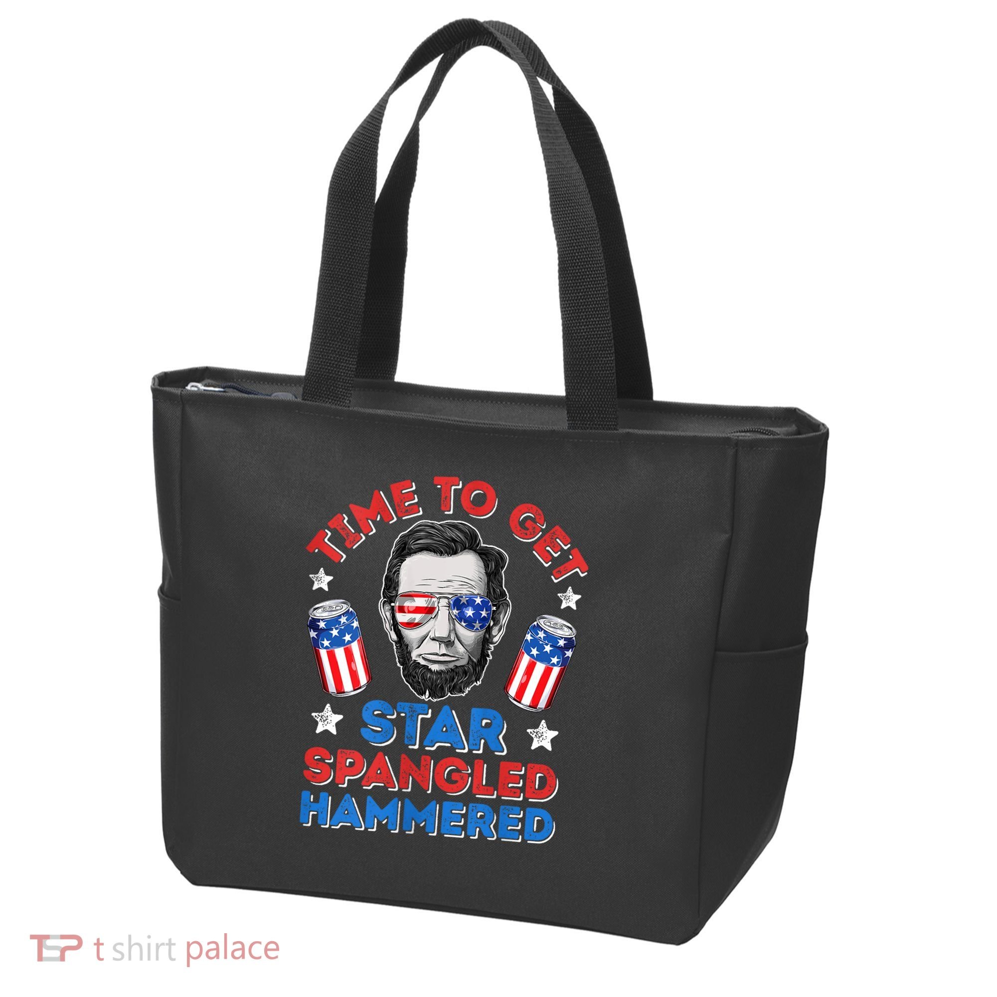 Abe Lincoln 4th Of July Time To Get Star Spangled Hammered Tote Bag