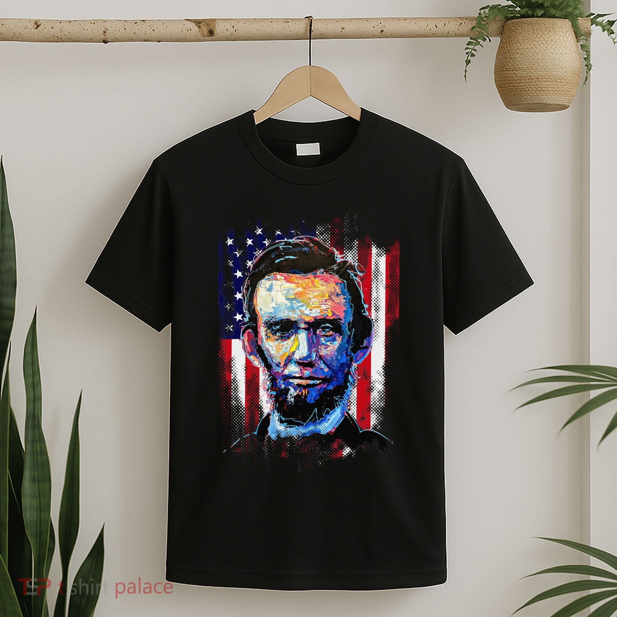 Abraham Lincoln 4th Of July  American Flag Vintage T-Shirt
