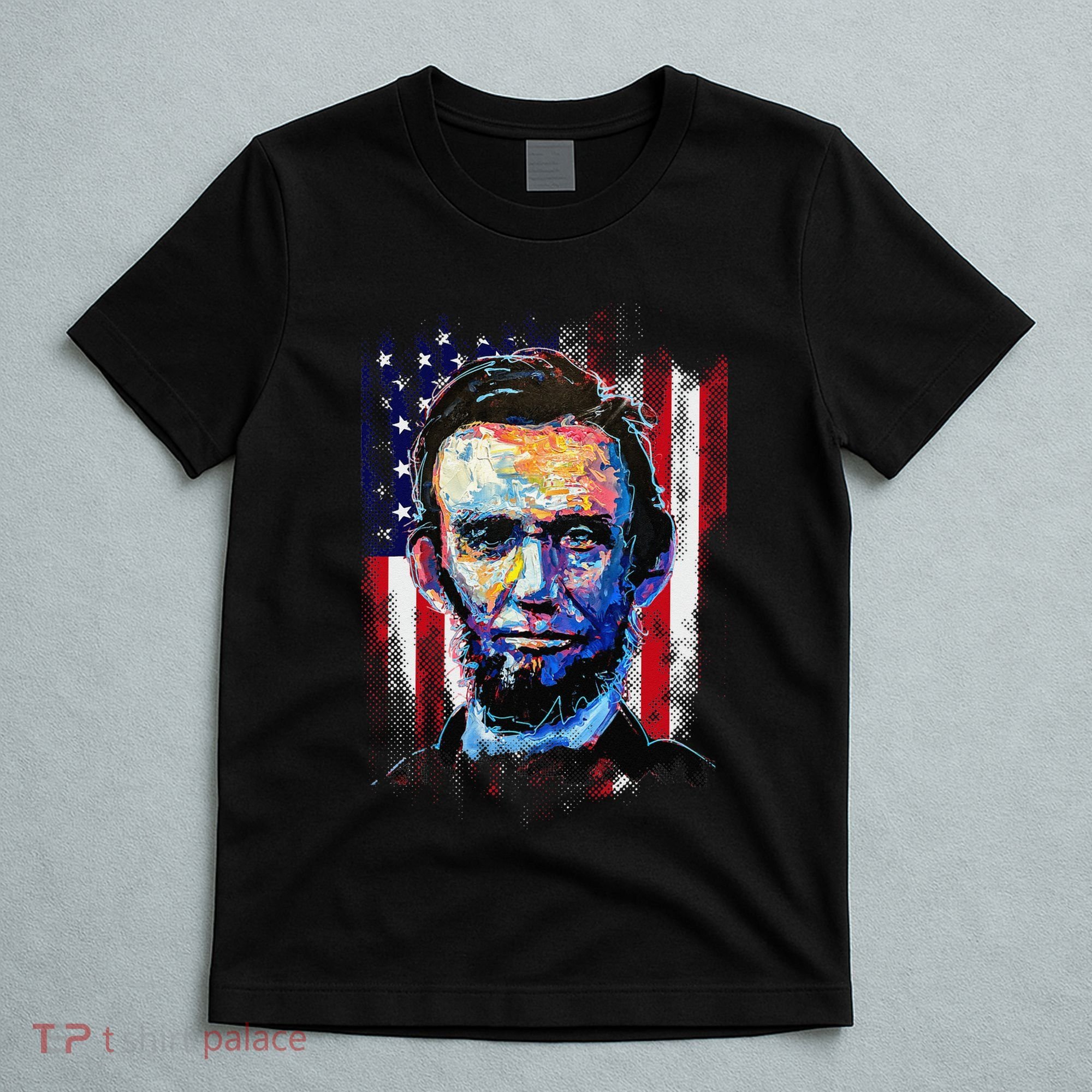 Abraham Lincoln 4th Of July  American Flag Vintage T-Shirt