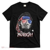 Abraham Lincoln 4th Of July Murica American Flag T-Shirt thumb 0