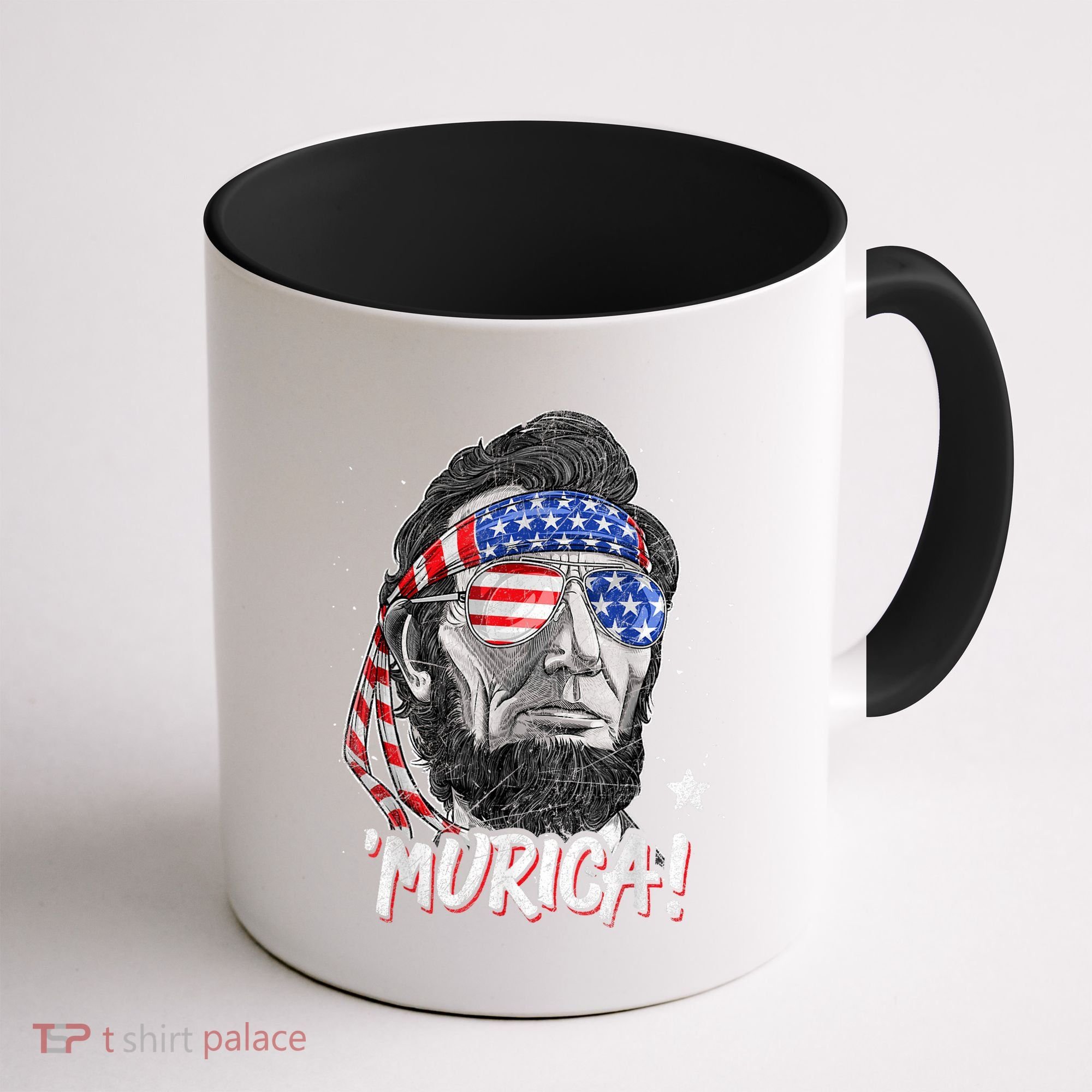 Abraham Lincoln 4th Of July Murica American Flag Coffee Mug