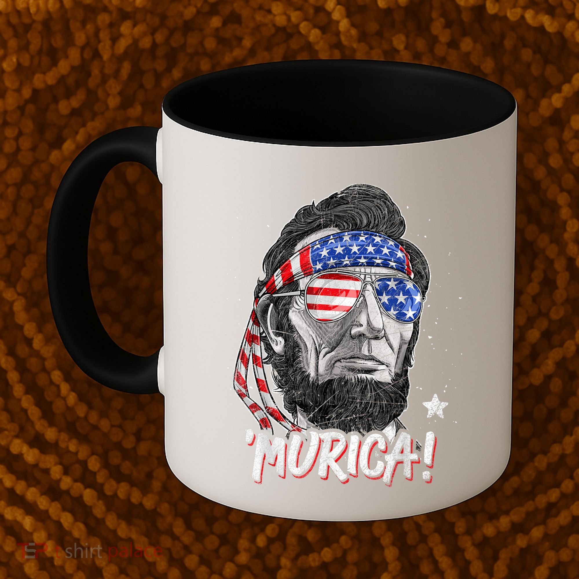Abraham Lincoln 4th Of July Murica American Flag Coffee Mug