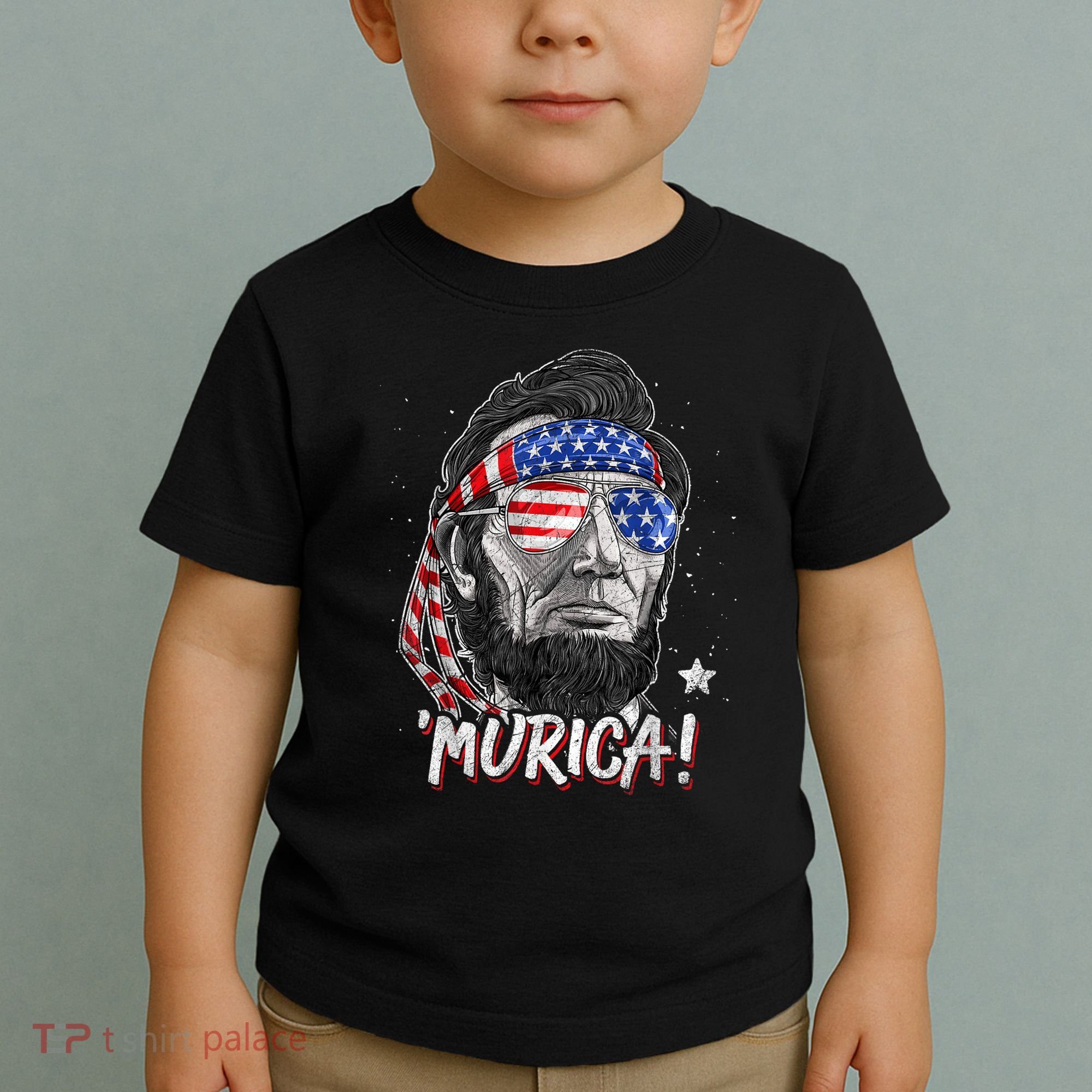 Abraham Lincoln 4th Of July Murica American Flag Toddler T-Shirt