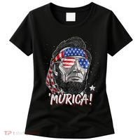 Abraham Lincoln 4th Of July Murica American Flag Women's T-Shirt thumb 0