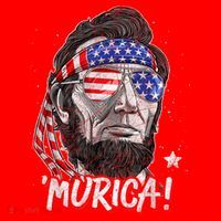 Abraham Lincoln 4th Of July Murica American Flag Santa Hat thumb 1