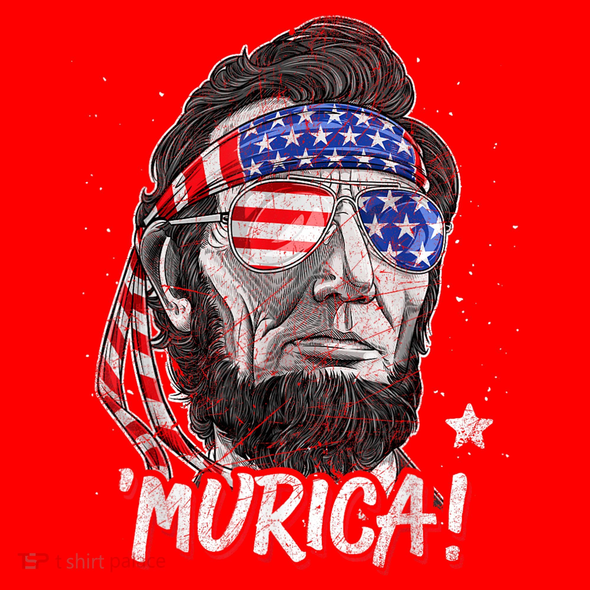 Abraham Lincoln 4th Of July Murica American Flag Santa Hat
