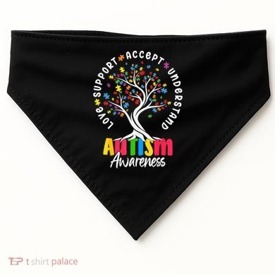 Autism Love Accept Support understand Autistic Autism Awareness USA-Made Doggie Bandana