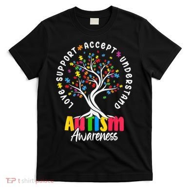 Autism Love Accept Support understand Autistic Autism Awareness T-Shirt