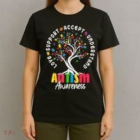 Autism Love Accept Support understand Autistic Autism Awareness T-Shirt thumb 4