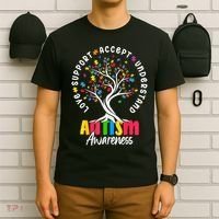 Autism Love Accept Support understand Autistic Autism Awareness T-Shirt thumb 6