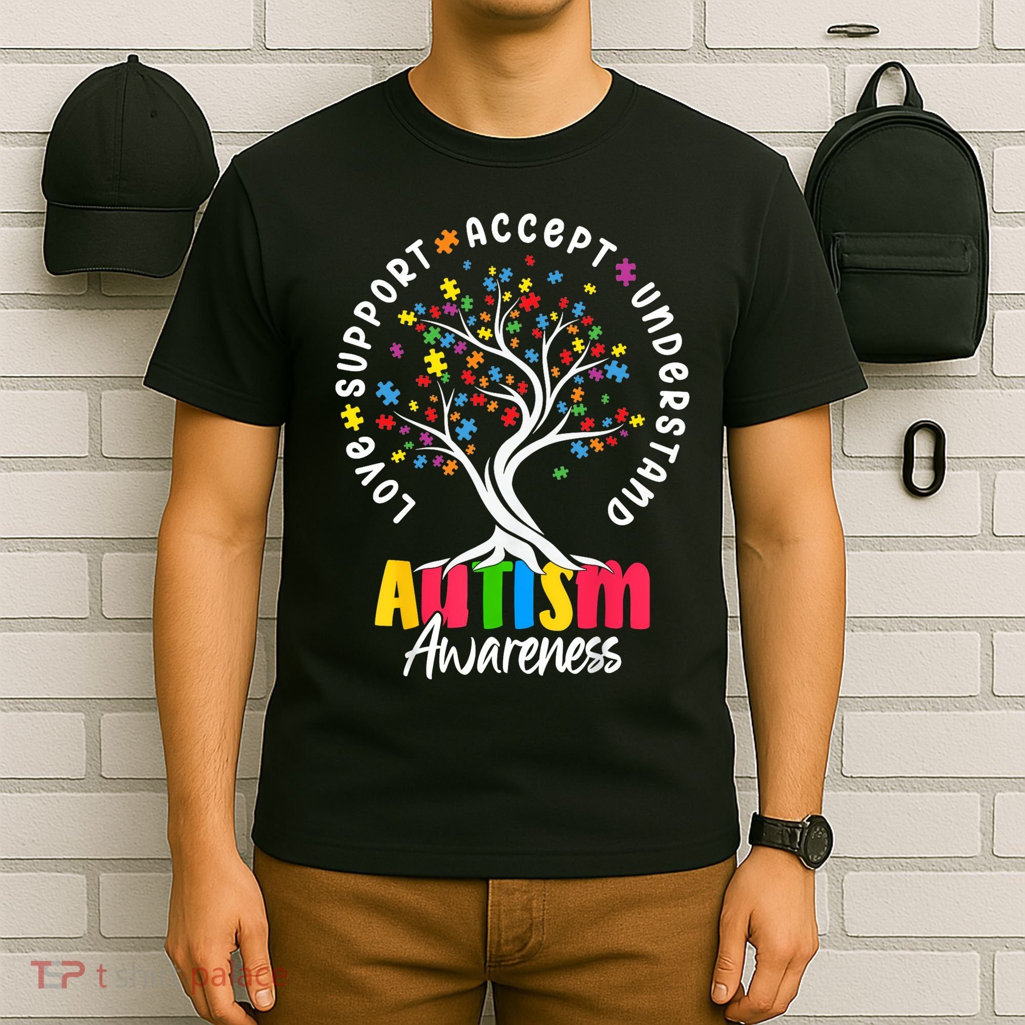 Autism Love Accept Support understand Autistic Autism Awareness T-Shirt
