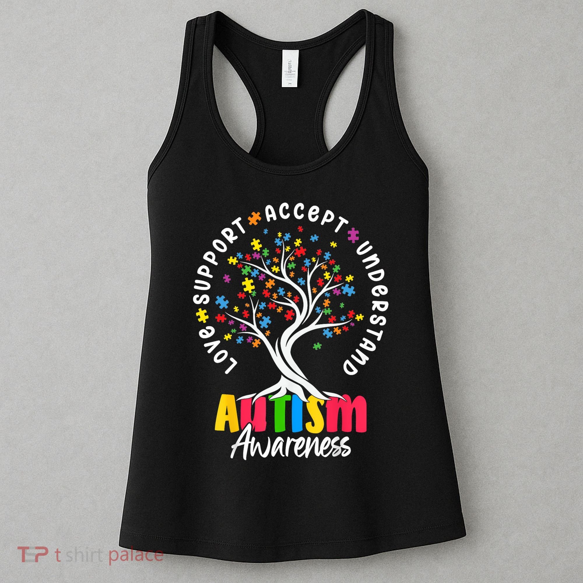 Autism Love Accept Support understand Autistic Autism Awareness Women's Tank Top