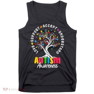 Autism Love Accept Support understand Autistic Autism Awareness Tank Top