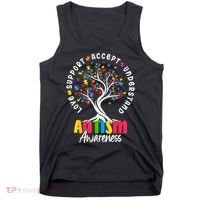 Autism Love Accept Support understand Autistic Autism Awareness Tank Top thumb 0