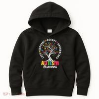 Autism Love Accept Support understand Autistic Autism Awareness Kids Hoodie thumb 0