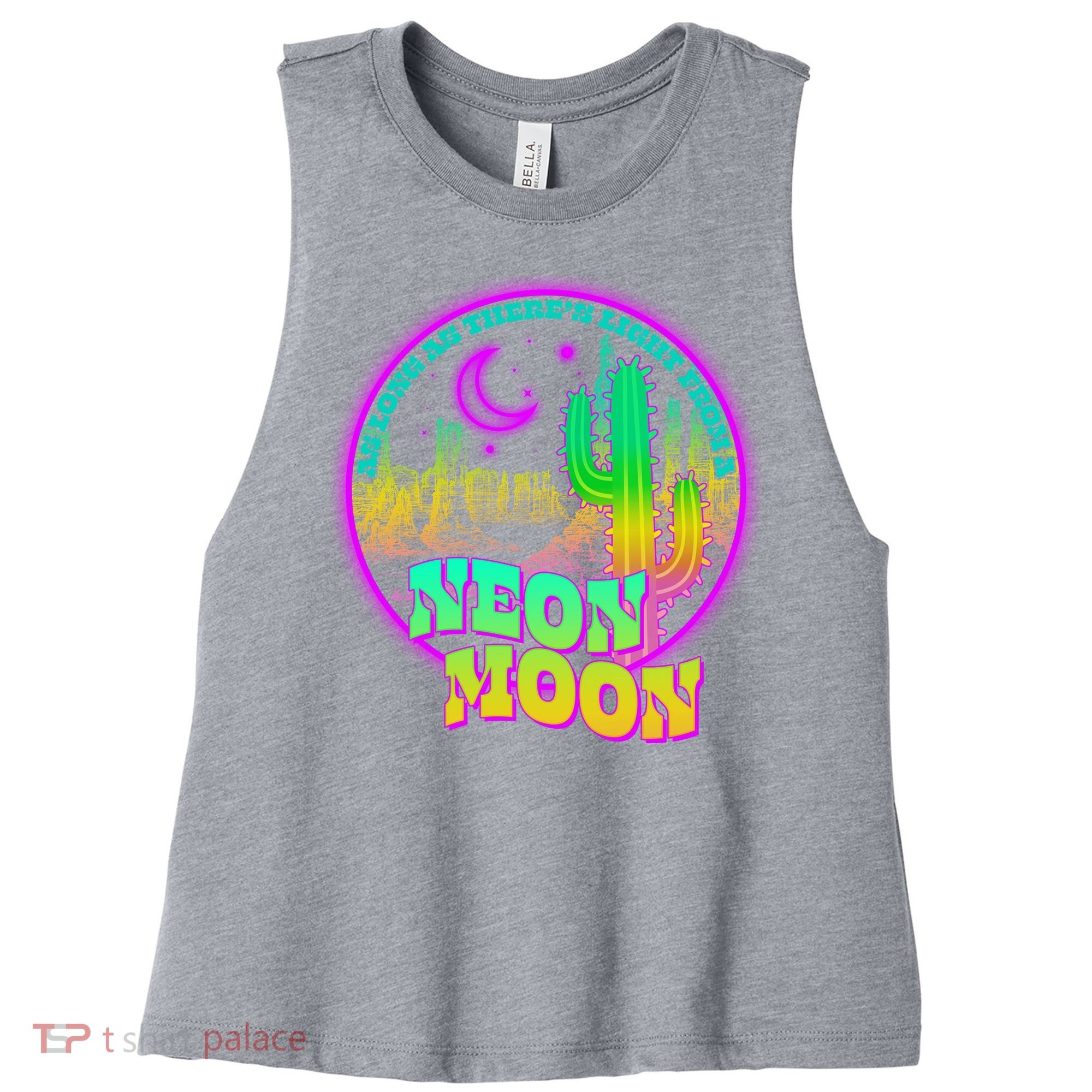 As Long As There's Light From A Neon Moon Women's Racerback Cropped Tank