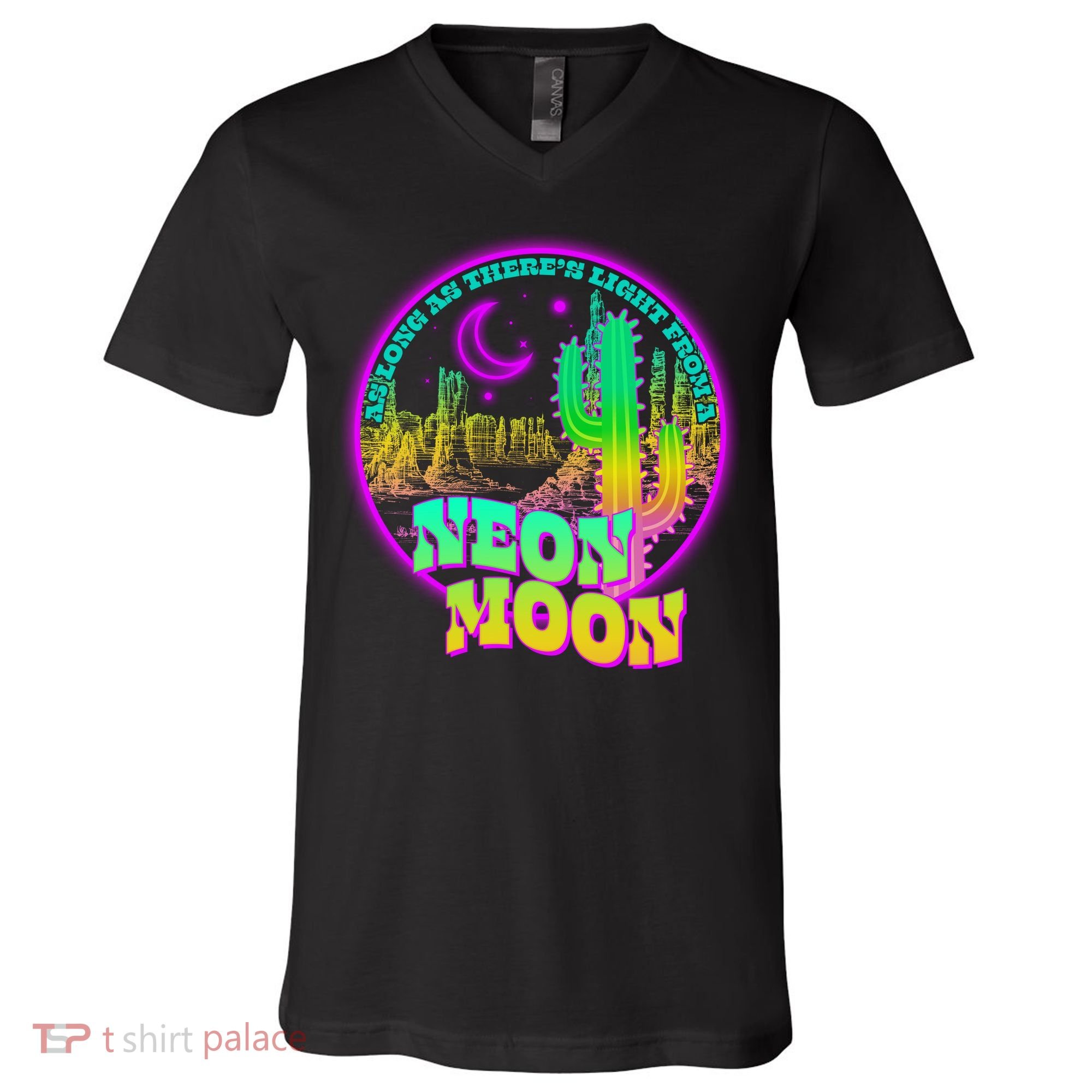 As Long As There's Light From A Neon Moon V-Neck T-Shirt